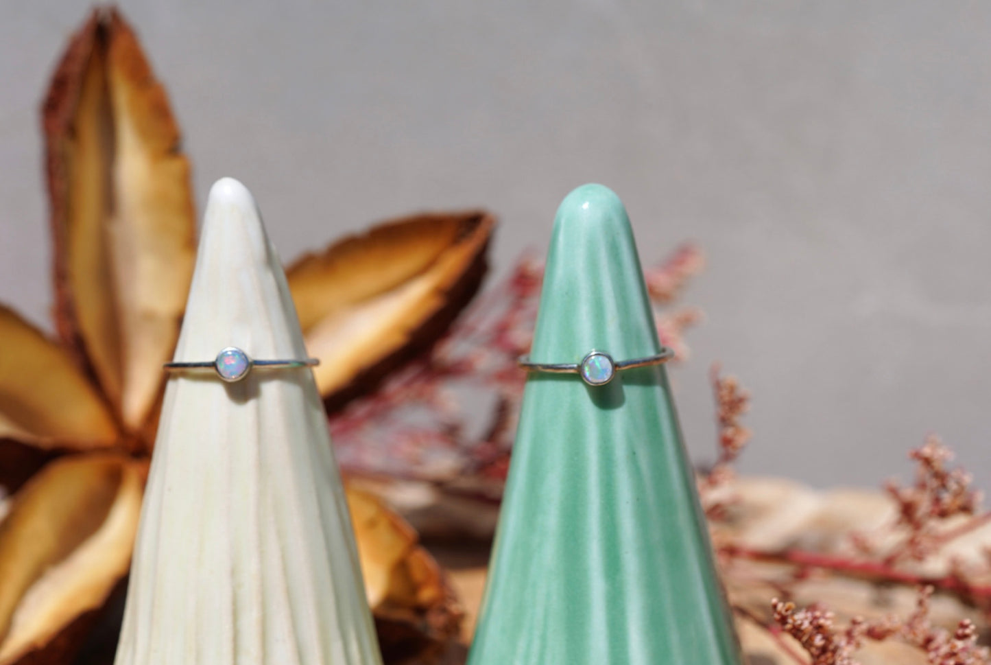 Opal Friendship Rings — Dainty