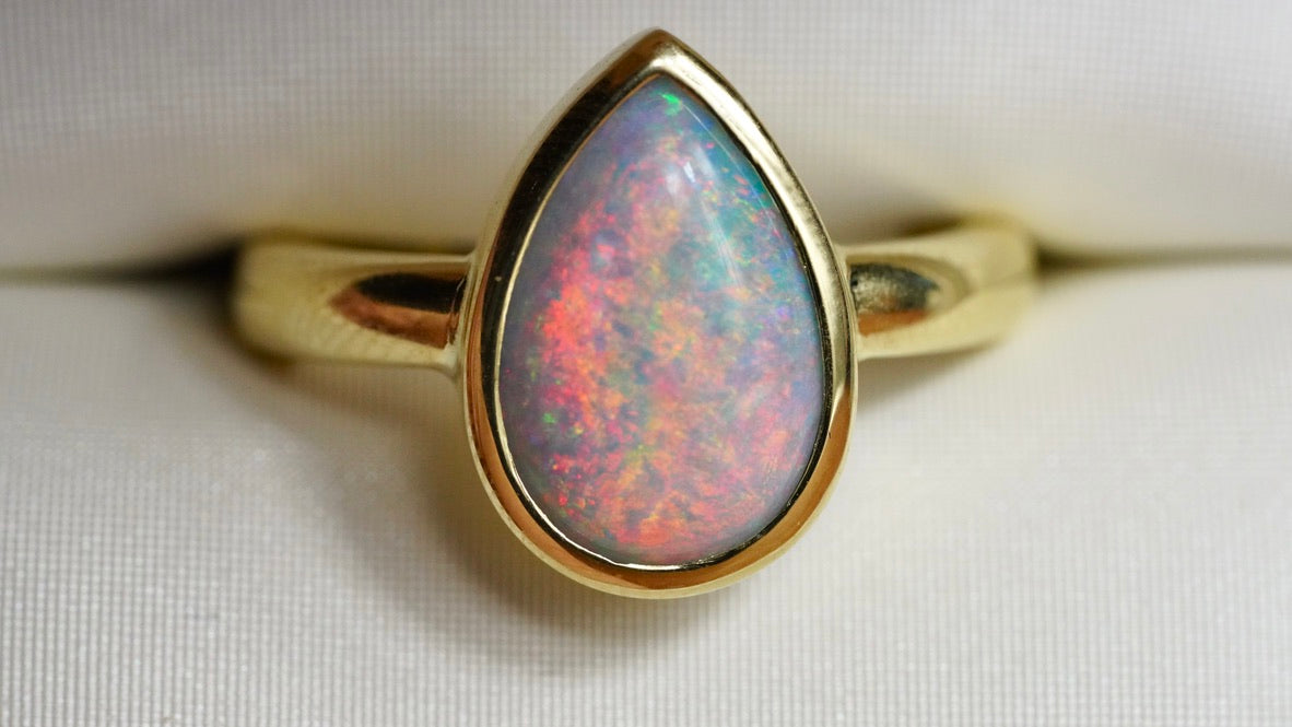 ‘Fire Light’ Opal Solid Ring