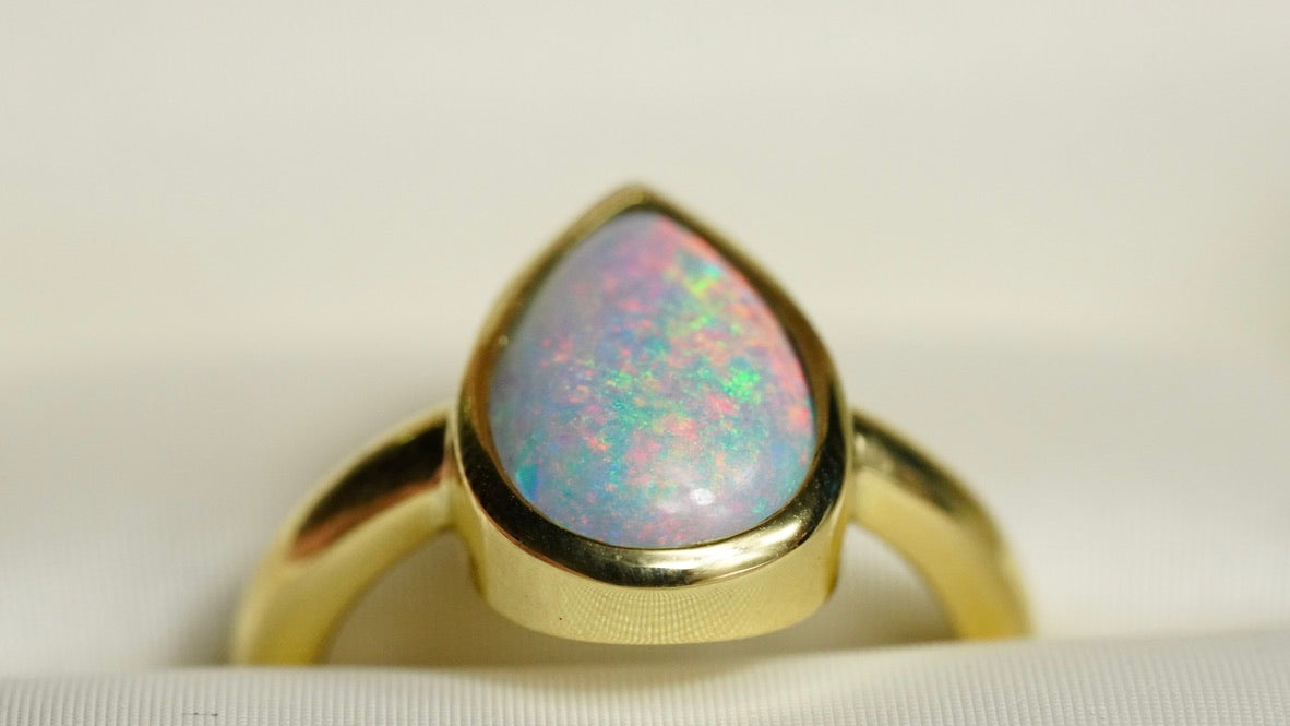 ‘Fire Light’ Opal Solid Ring