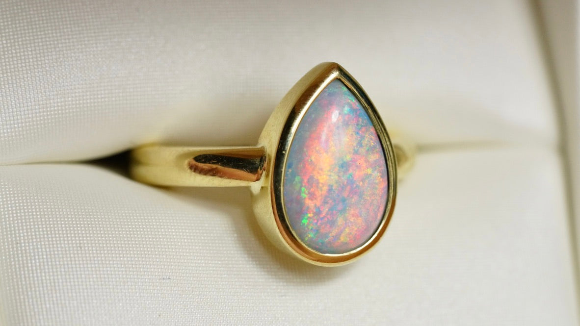 ‘Fire Light’ Opal Solid Ring