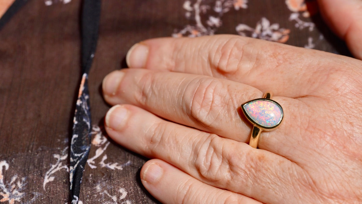 ‘Fire Light’ Opal Solid Ring