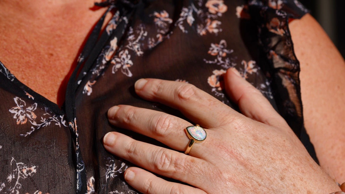 ‘Fire Light’ Opal Solid Ring