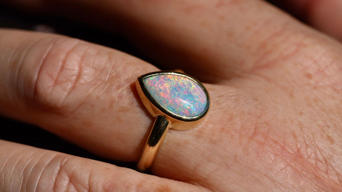 ‘Fire Light’ Opal Solid Ring