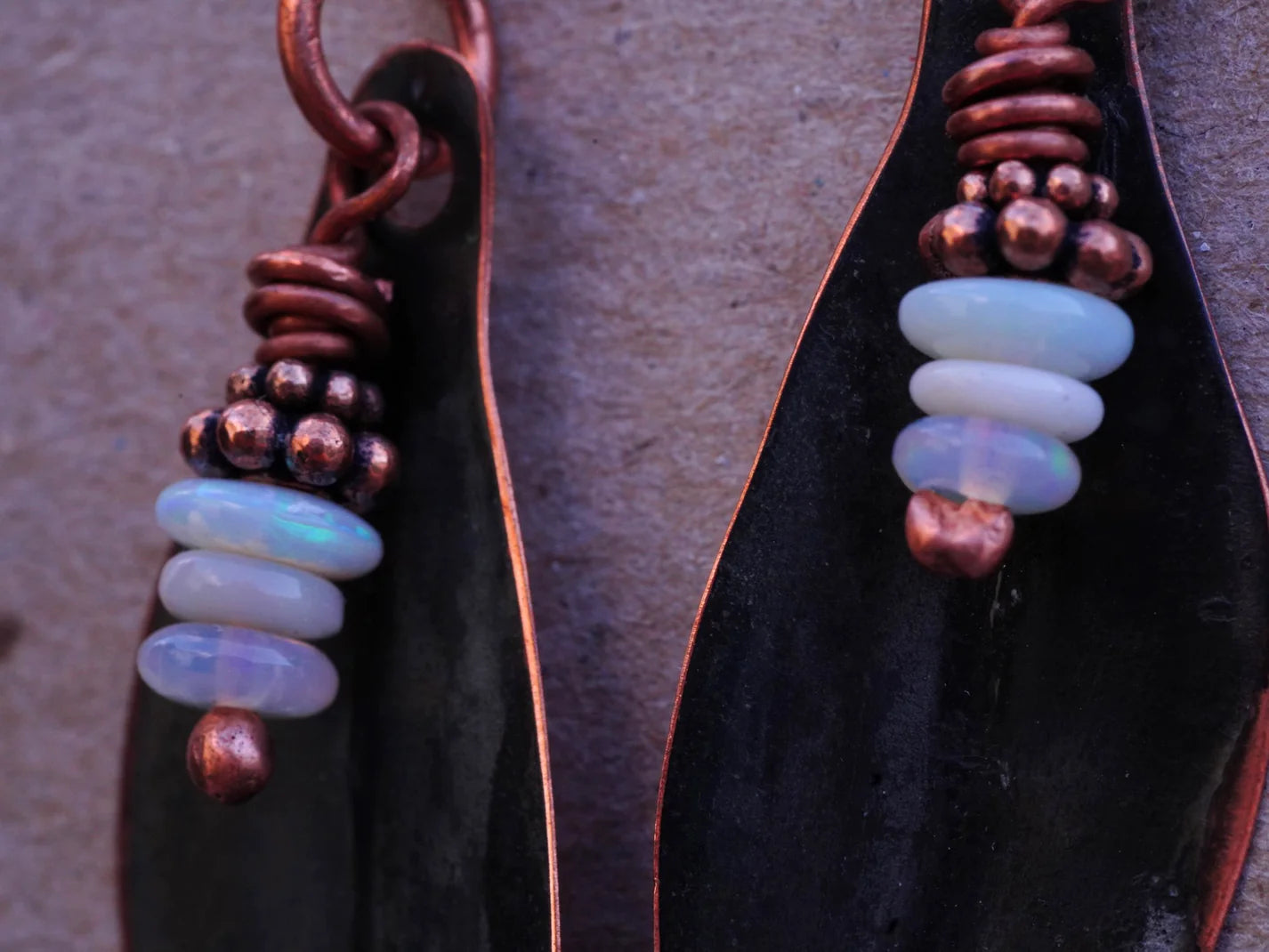 'Australiana' Opal & Copper Earrings