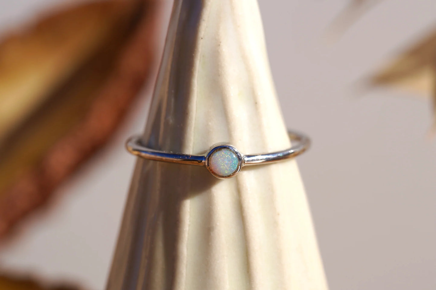 Opal Friendship Rings — Dainty