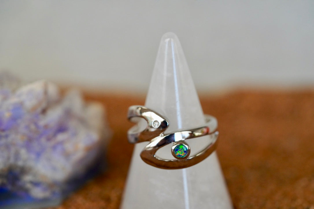 Opal Solid Inlay Ring #1016