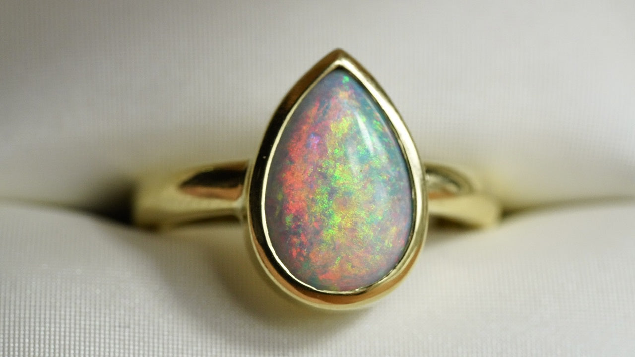 ‘Fire Light’ Opal Solid Ring
