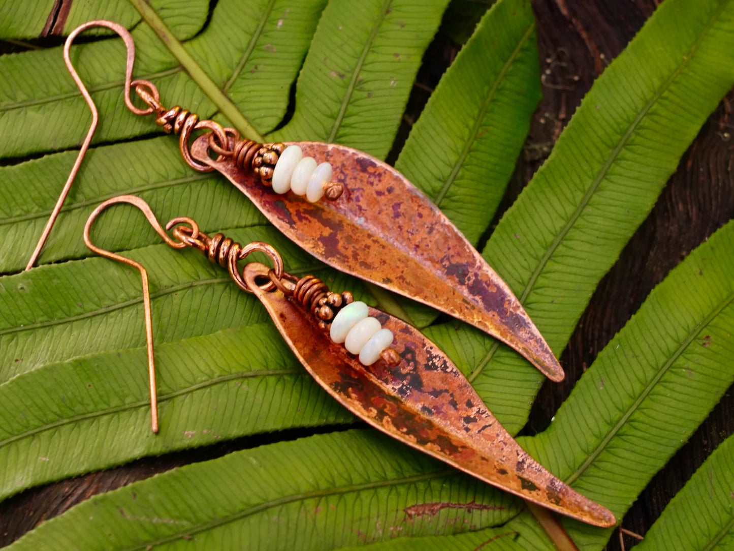 'Australiana' Opal & Copper Earrings