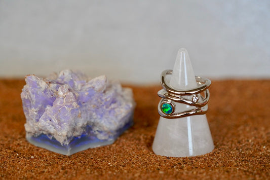 Opal Solid Inlay Ring SL #1017