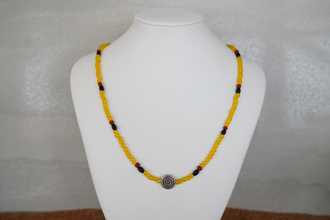 Aboriginal Beaded Necklace Yellow