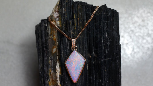 “Cherry Blossoms” Opal Doublet Pendant