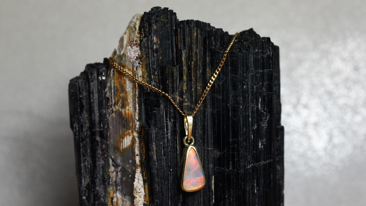 “Campfire at Dusk” Opal Doublet Pendant